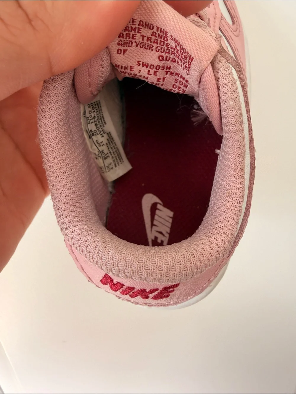 Nike Kids Pink and White Low-Top Sneakers